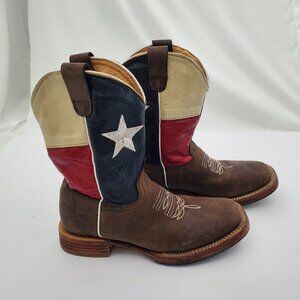 Redhawk Boot Co. Kids' Texas Flag Cowboy Boots | Patriotic | Size 2 1/2